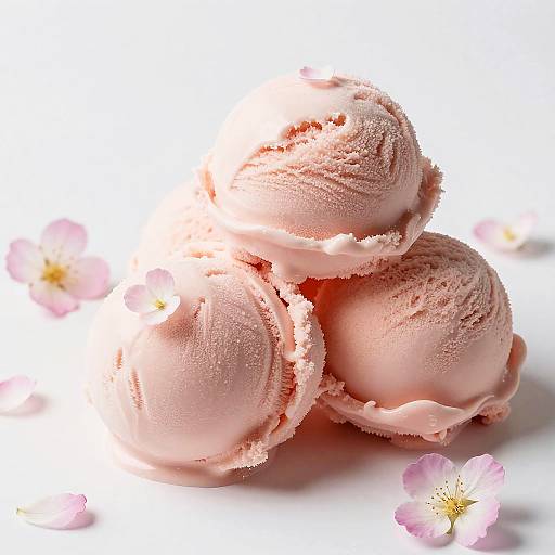 Pastel Pink Ice Cream Still Life