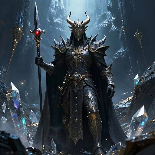 Abyssal Monarch Wielding a Cursed Spear