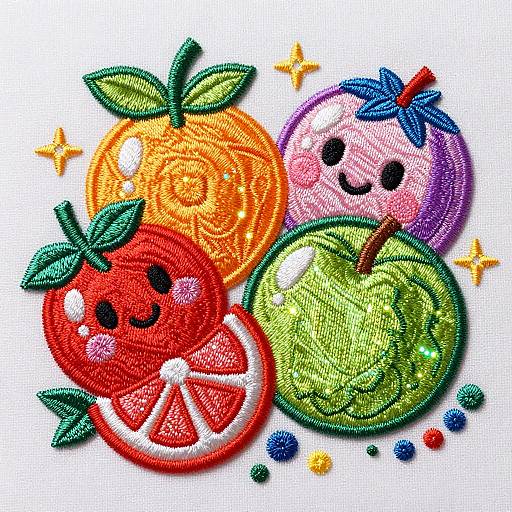 Luminous Marzipan Fruits Patch Design