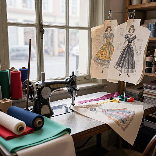 Vintage Tailor Crafting in Cozy Workshop