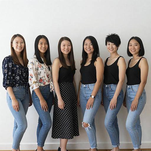Casual Group Portrait of Stylish Women
