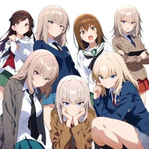 Diverse School Uniforms with Multiple Girls