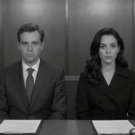 Monochrome Portrait of a Couple at Desk