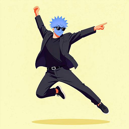 Dynamic Spiky-Haired Man Illustration