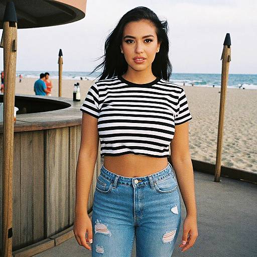 Stocky Woman at Beach Bar