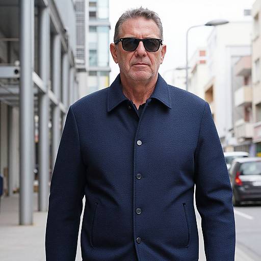 Realistic Portrait of Man in Navy Jacket