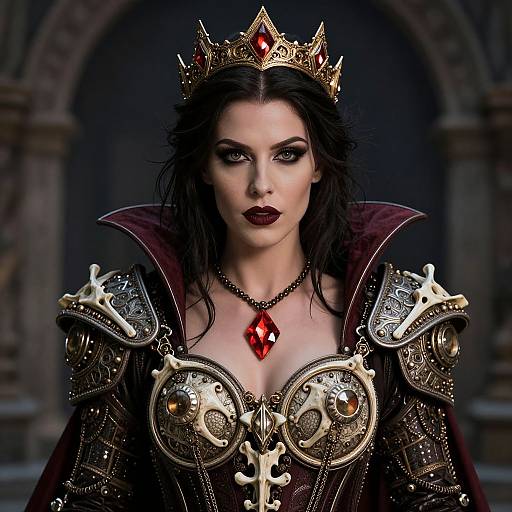 Ornate Necromancer Woman with Crown