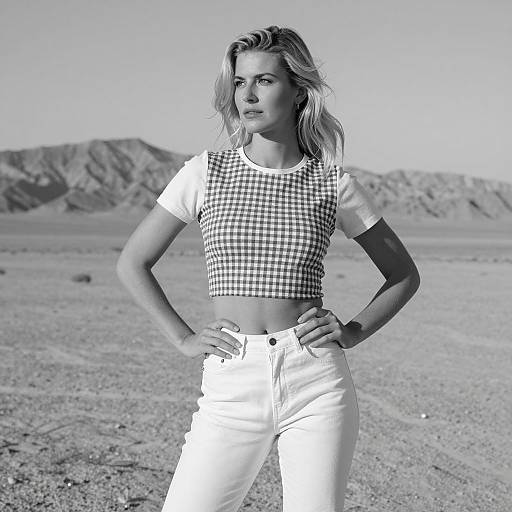 Blonde Woman in Desert Landscape
