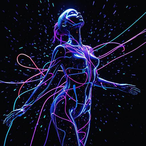 Fluorescent Splattered Mannequin with Wires