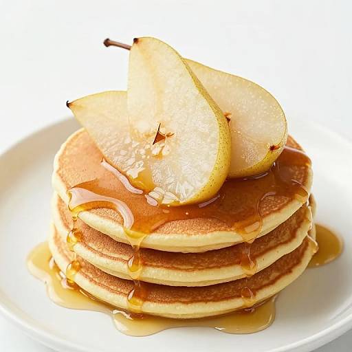 Sprouted Barley Pancakes with Poached Pears
