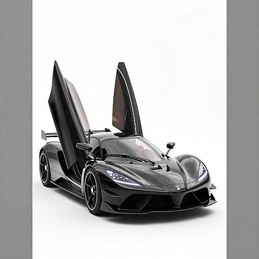 Futuristic Sleek Black and White Hovercar