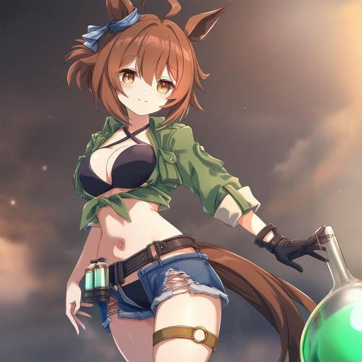 Illustration of Agnes tachyon (lunatic lab) (umamusume), umamusume in the style of Hitomaru