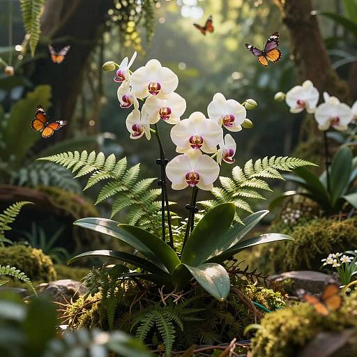 Enchanting Garden Portrait with Orchids