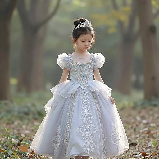 Whimsical Princess Portrait in Enchanted Forest