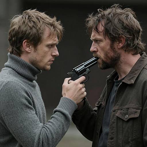 Tense Standoff Between Two Men