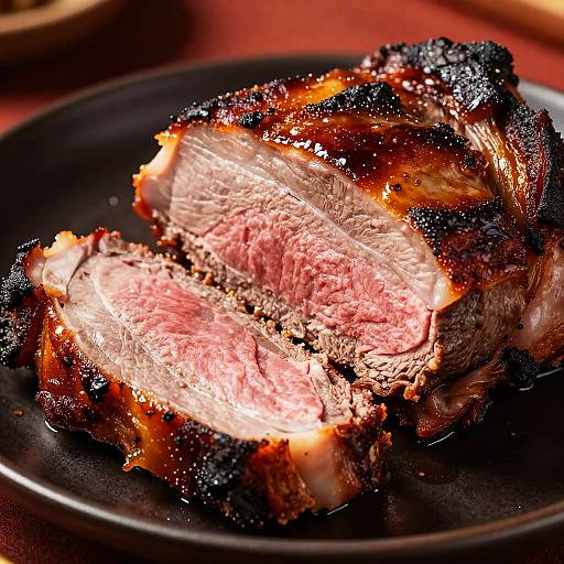 Juicy Sliced Roast Meat Close-Up