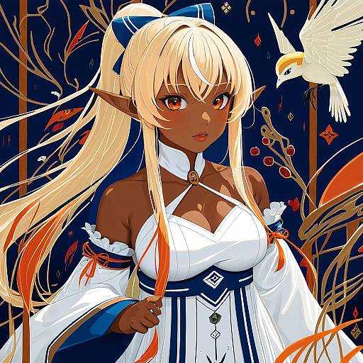 Illustration of Elfriend (shiranui flare), hololive in the style of Tan (inka)