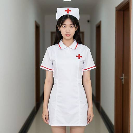 Woman in Nurse Outfit Costume