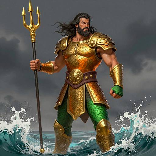 Heroic Pose of a Sea Warrior