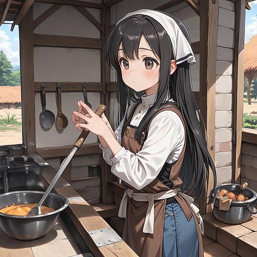 Curacaoan Blacksmith Woman in Smithy