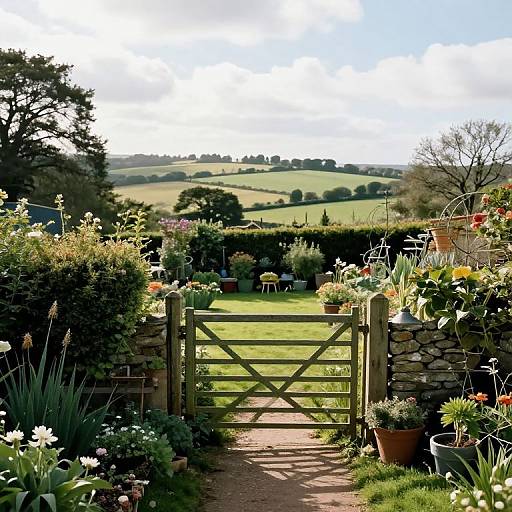 Serene English Country Garden View