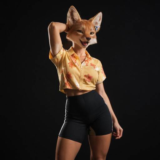 Vivacious Fiery Fox in Hawaiian Style Vivacious Fiery Fox in Hawaiian Style