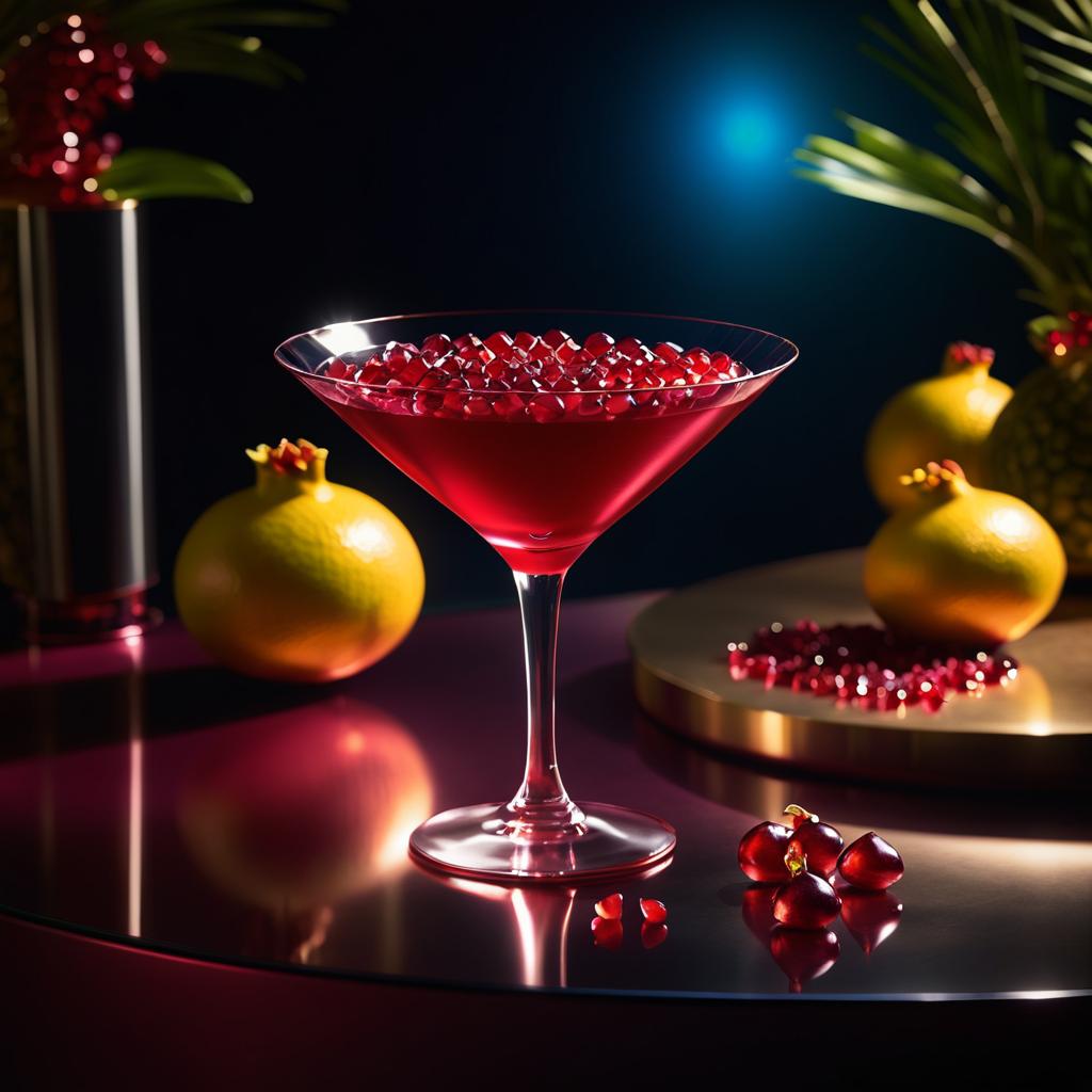 Artistic Pomegranate Martini Cocktail Scene