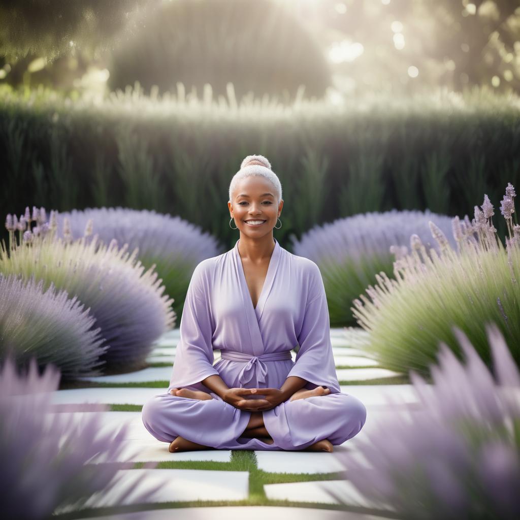 Serene Yogi Meditation in Lavender Garden