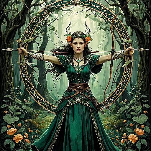 Ethereal Archer in Enchanted Forest