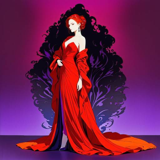 Elegant Woman in Red Dress Portrait Elegant Woman in Red Dress Portrait
