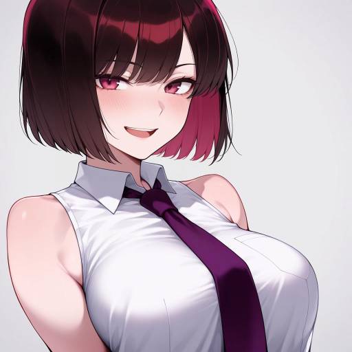 Charming Girl with Necktie and Smile