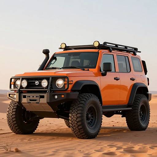 Orange Off-Road SUV in Desert