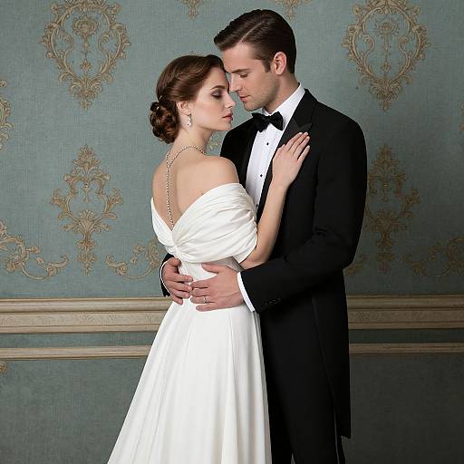 Elegant Vintage Couple Embrace