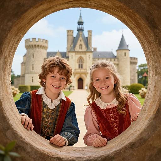 Children Playing in Renaissance Castle