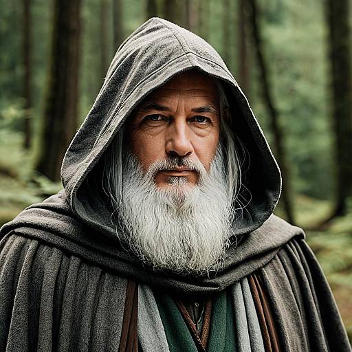 Elderly Man in Gandalf Costume