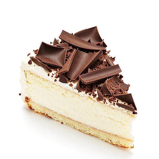 Triangular White Cake with Chocolate Shavings