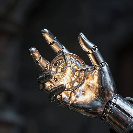 Cyberpunk Silver Hands Gripping Relic