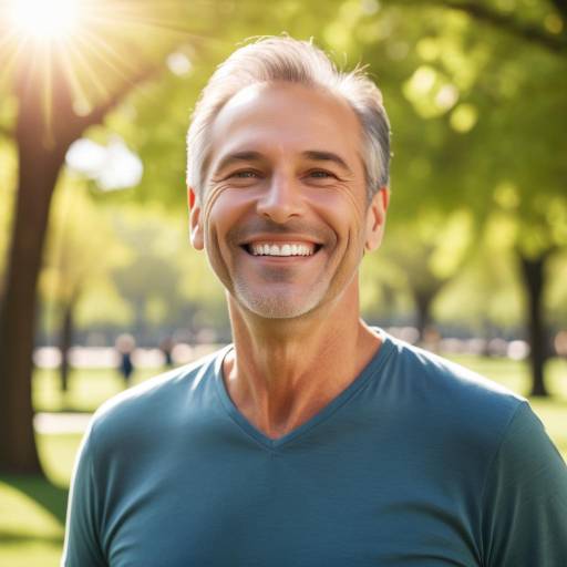 Joyful Man in a Sunlit Park