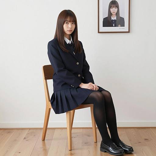 Asian Student in School Uniform Setting