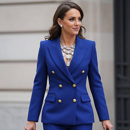 Confident Woman in Royal Blue Blazer