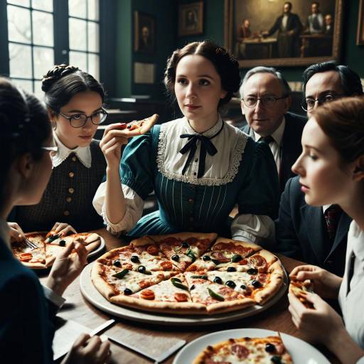 Ada Lovelace Enjoying Pizza with Mathematicians