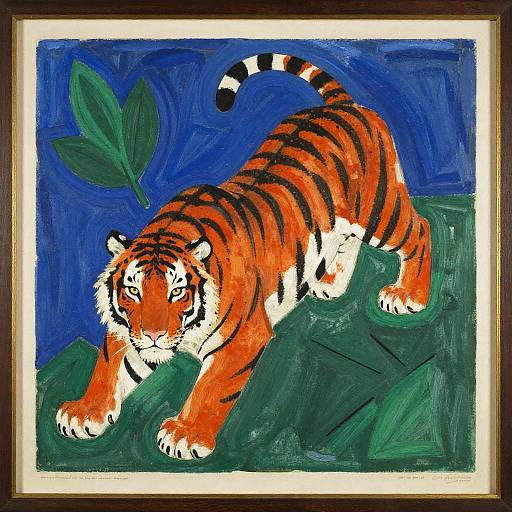Fauvist Tiger Illustration with Pop Art