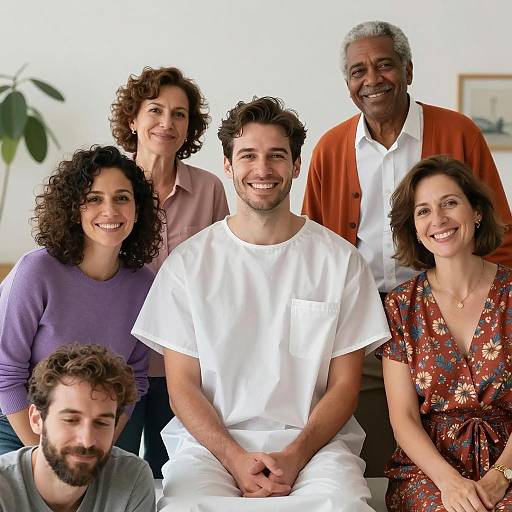 Smiling Group Portrait in Casual Setting