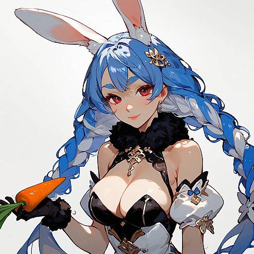 Anime-Inspired Character with Rabbit Ears
