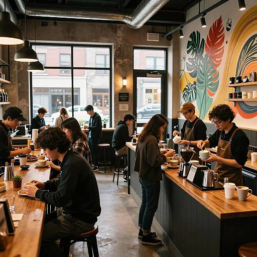 Vibrant Urban Coffee Shop Interior