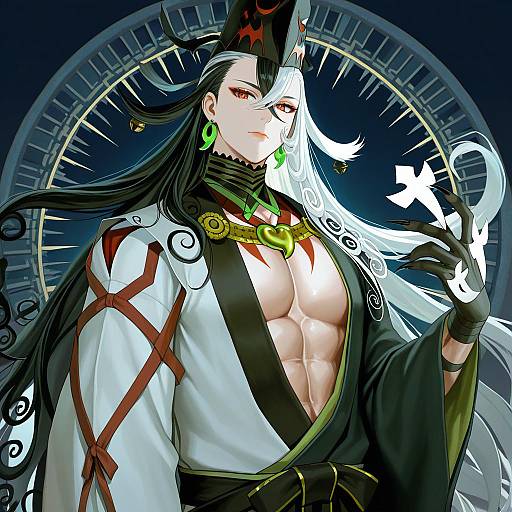 Illustration of Ashiya douman (third ascension) (fate), fate/grand order in the style of Myabit