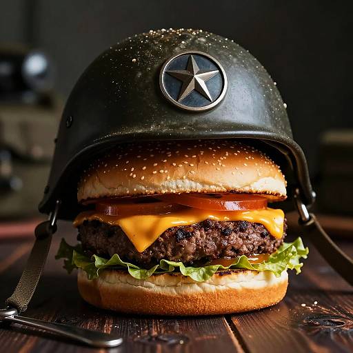 Surreal 1930s German Military Cheeseburger