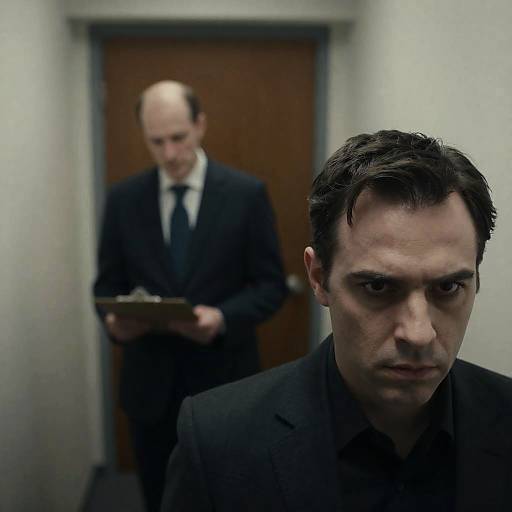 Intense Encounter in a Dimly Lit Hallway