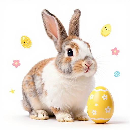 Photorealistic Cute Bunny with Easter Egg