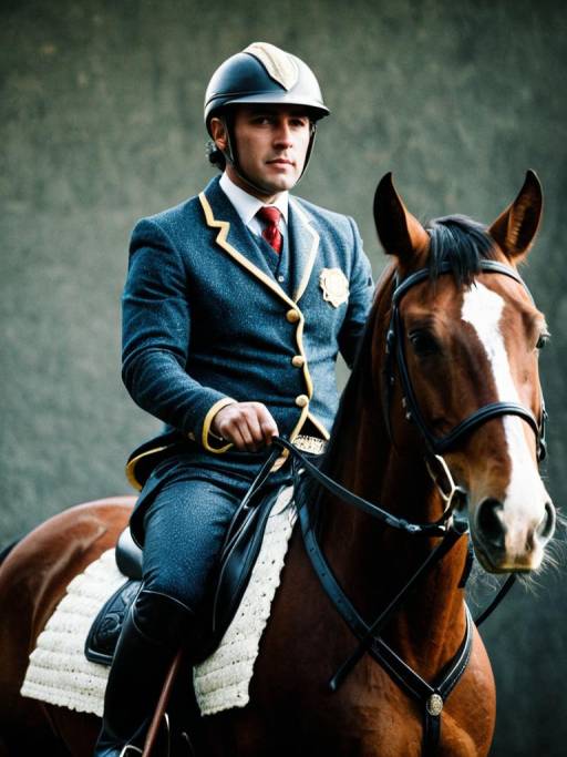 Man in Professional Equestrian Costume on Horse